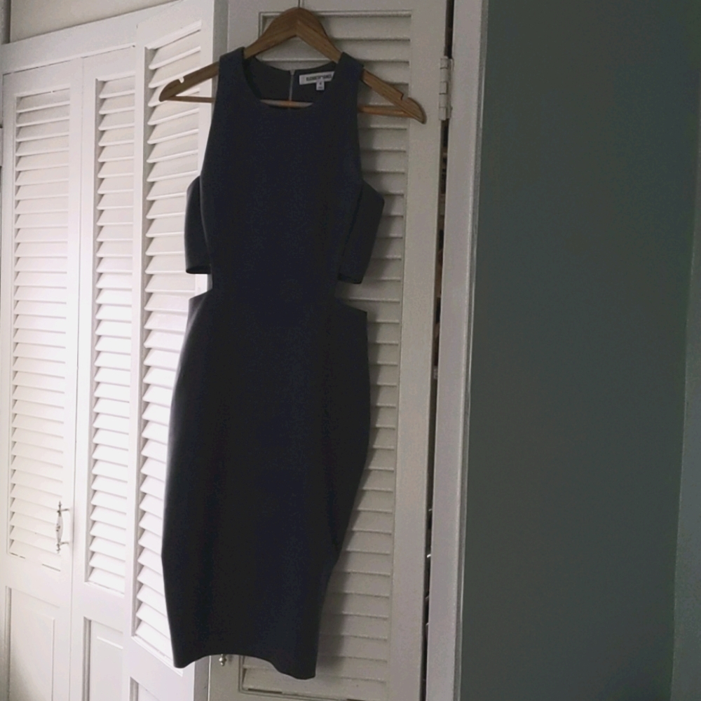Elizabeth and James slate blue cut out dress